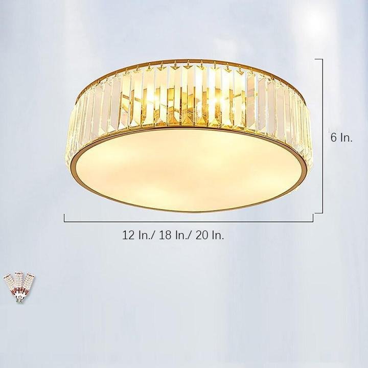 Drum - shaped LED Crystal Nordic Ceiling Lights Flush Mount Lighting