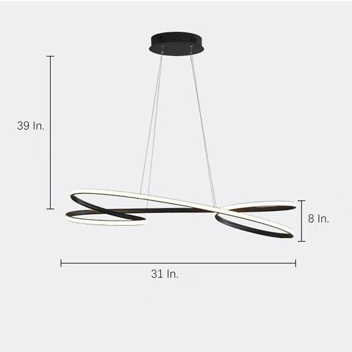 Round Wave Shaped LED Modern Chandeliers Pendant Light Hanging Lamp