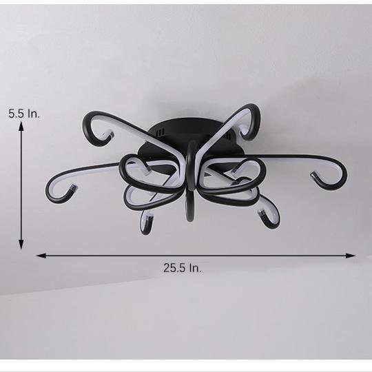 Modern Artistic Octopus - Inspired Flush Mount Ceiling Light with Sleek Curved LED Design