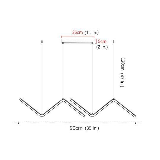 LED 2 - Light Line Design Dimmable Pendant Light Modern Wave Shaped Kitchen Lighting Dining Room Lighting Nordic Minimalist Island Lights