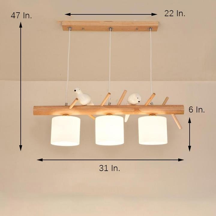 Rustic Island Kitchen Pendant Lighting Wood Glass Pendant Lighting