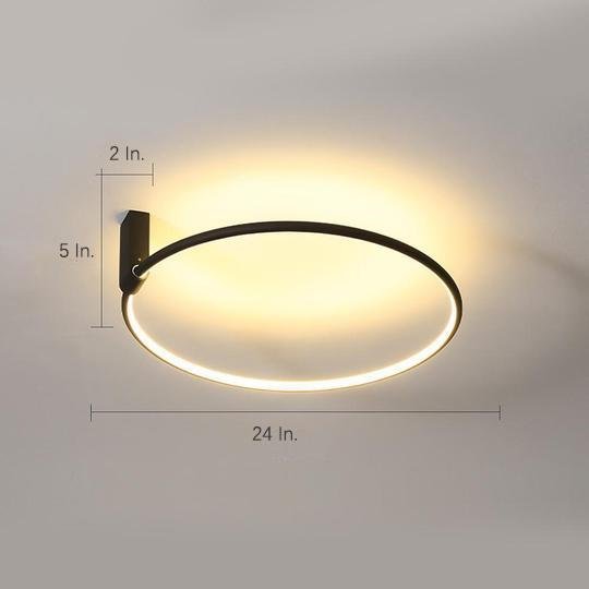 2 Circle Metal Abstract LED Flush Mount Ceiling Light for Bedroom