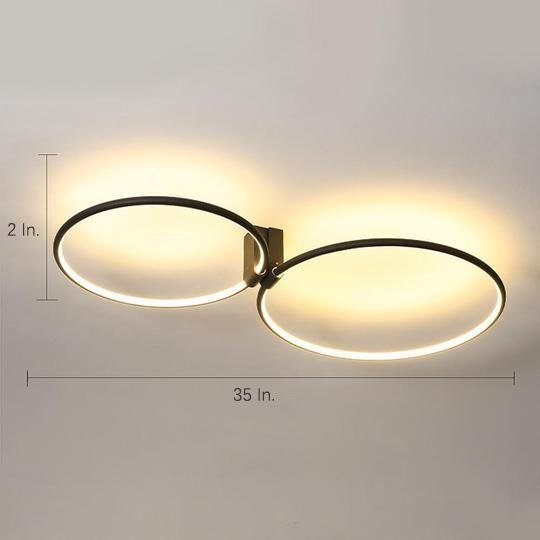 2 Circle Metal Abstract LED Flush Mount Ceiling Light for Bedroom