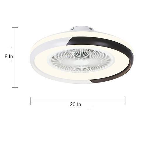 Circular Dimmable Flush Mount Bladeless Ceiling Fan with Light and Remote