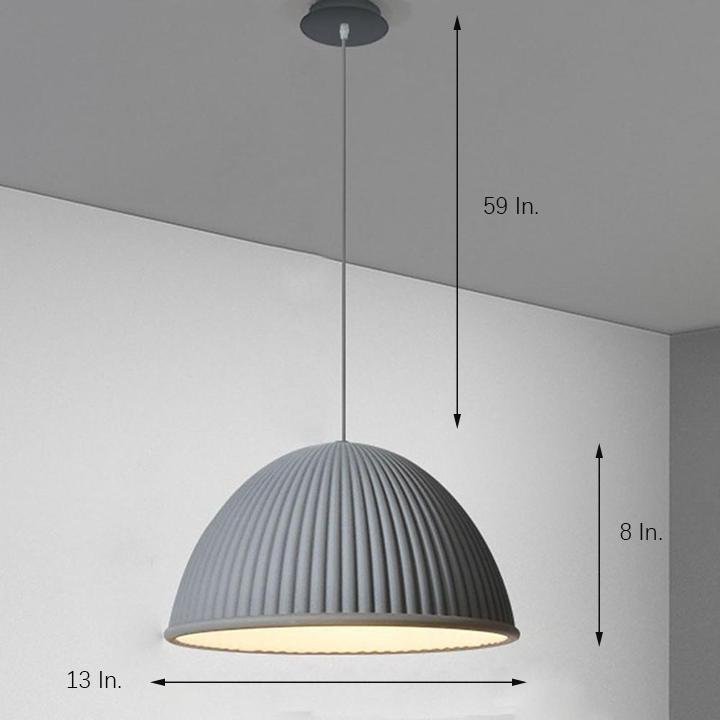 Inverted Cup Design Industrial Pendant Lighting LED Glass Metal Cement Ceiling Light
