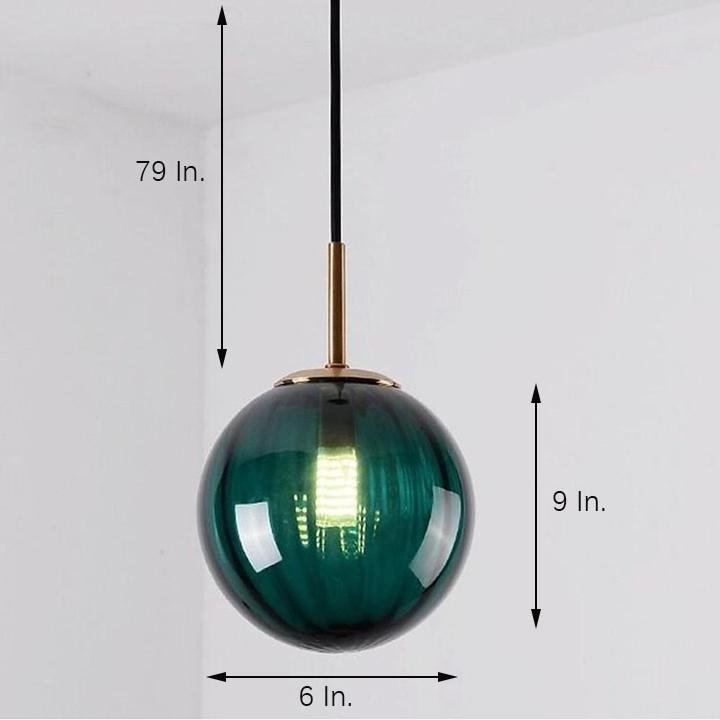 Ball - shaped Electroplated Metal Glass LED Modern Pendant Lighting