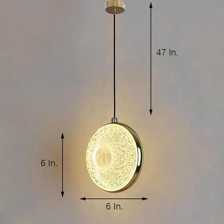 Circle Shaped Electroplated Acrylic Metal LED Modern Pendant Lighting