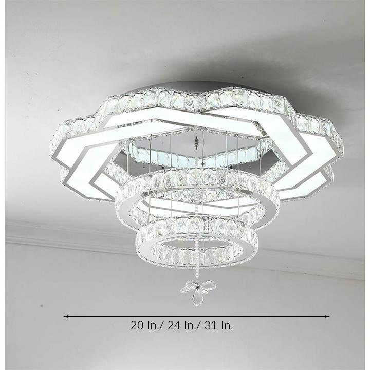 Unique Flower Design Crystal LED Nordic Chandeliers Hanging Ceiling Lights