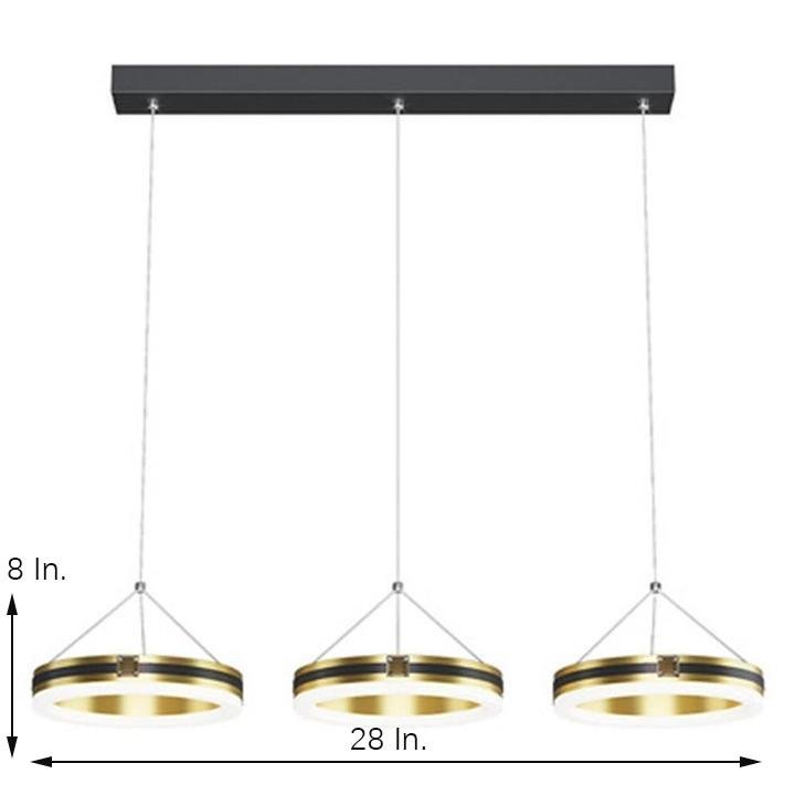 3 Circles Dimmable LED Modern Chandeliers Pendent Lighting Ceiling Lamp