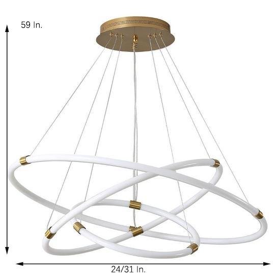 Surround Circle LED Chandelier: 2/3 - Light, 4000K, Acrylic