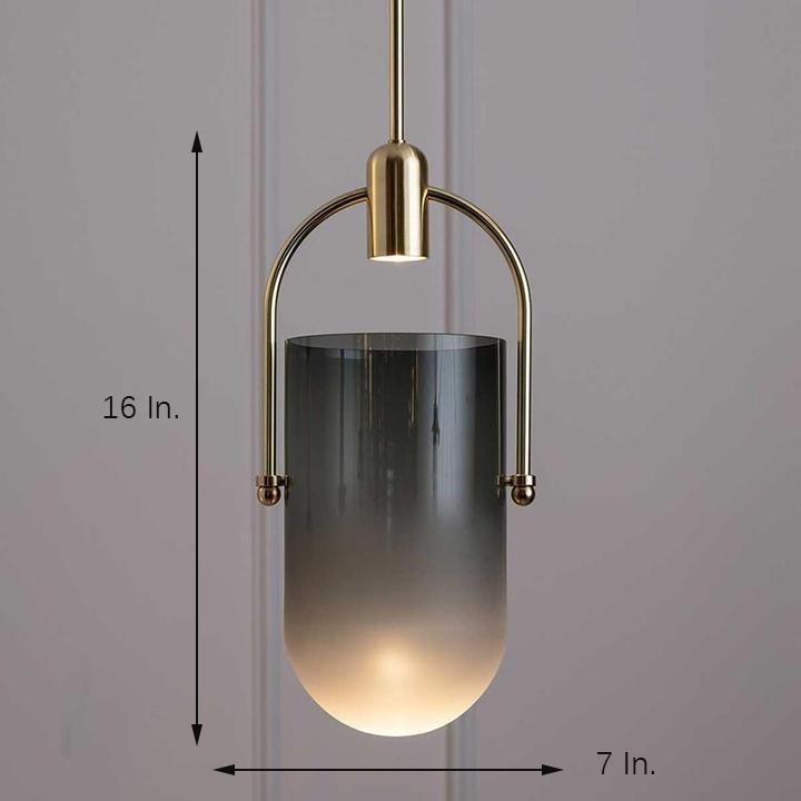 Semi Cylindrical Metal Glass Unique Pendant Lighting Modern Pendant Lighting