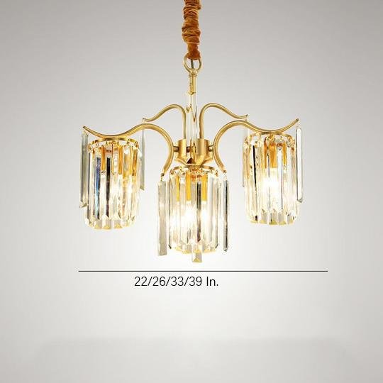 Classical 11-lights LED Copper Glass Crystal Modern Chandeliers