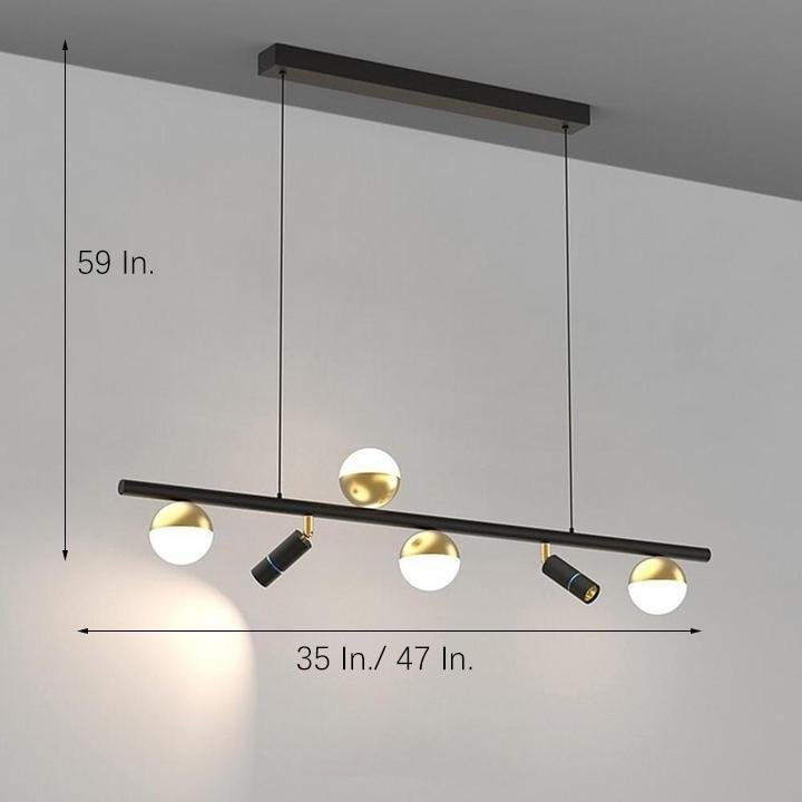 6/8 - Light Black Island Horizontal Suspension Linear Pendant Light