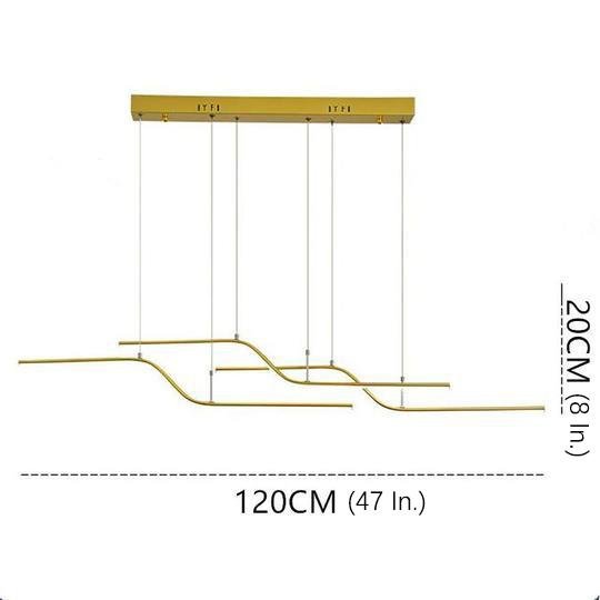 Linear Curved Minimalist Modern Chandeliers Dining Room Lighting Ceiling Light
