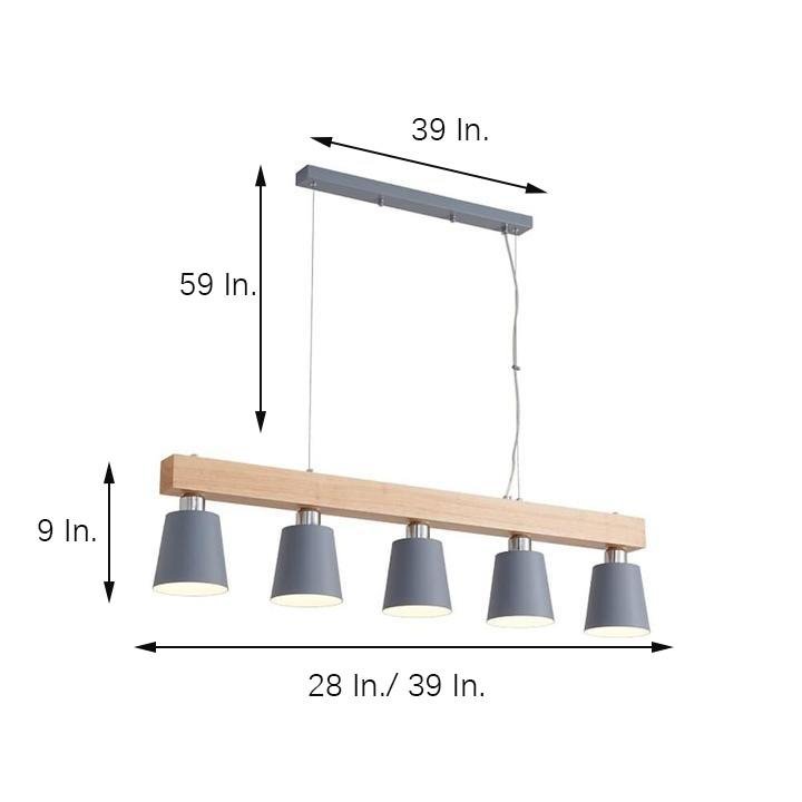 Row Of Lights Farmhouse Pendant Light Metal Wood Pendant Lighting