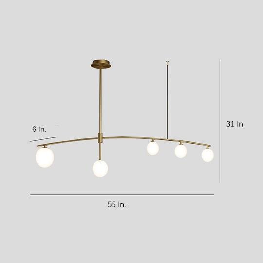 Curved Line Design 9-light Glass LED Gold Modern Chandeliers Ceiling Lights