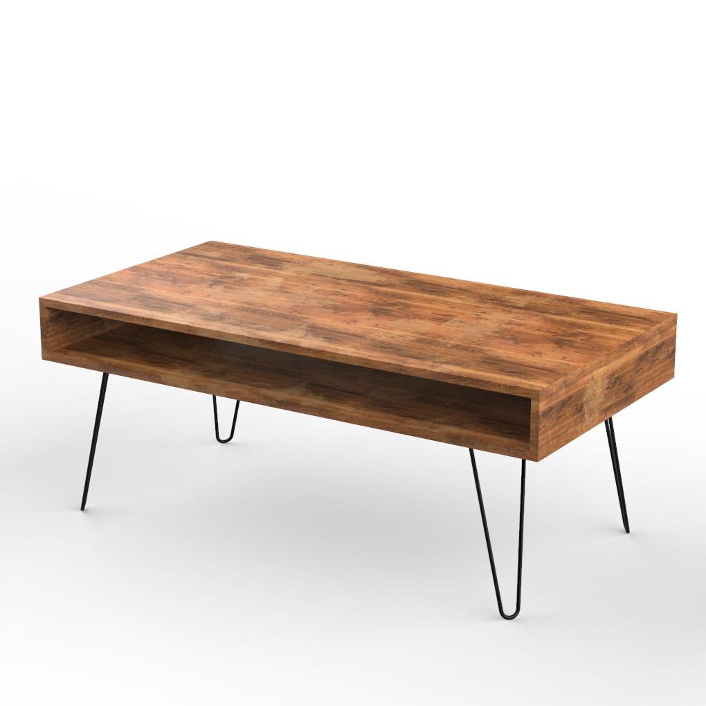 Wooden Coffee Table for Living Room with Storage Shelf - dazuma