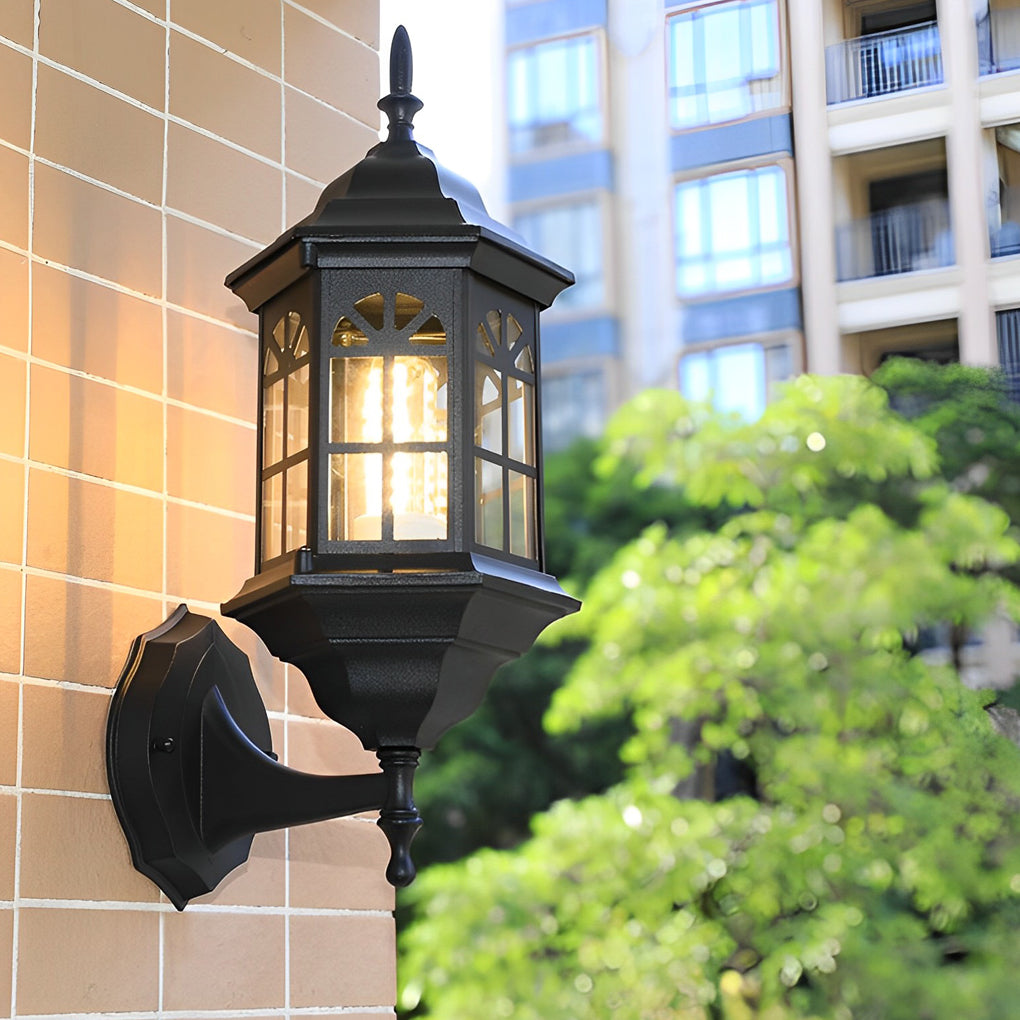 Waterproof LED Glass European-style Outdoor Wall Lamp Plug in Wall Sconce Lighting | Dazuma