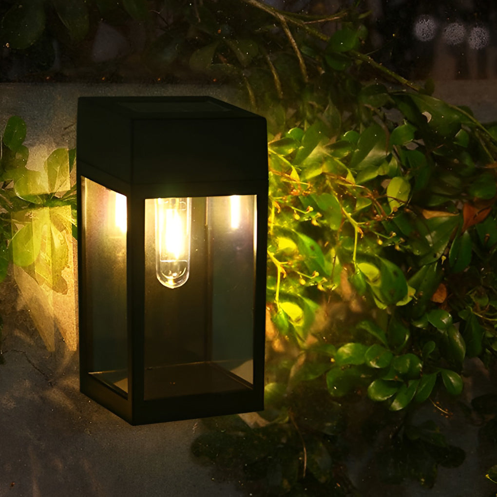 Rectangular Glass LED Waterproof Light-controlled Solar Wall Lamp | Dazuma
