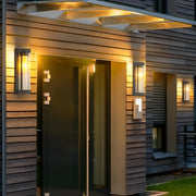 Creative Glass Waterproof LED Black Modern Solar Wall Lamp Exterior Lights | Dazuma