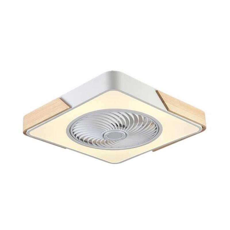 21'' W LED Round Square Flush Mounting Hanging Fan Light - dazuma
