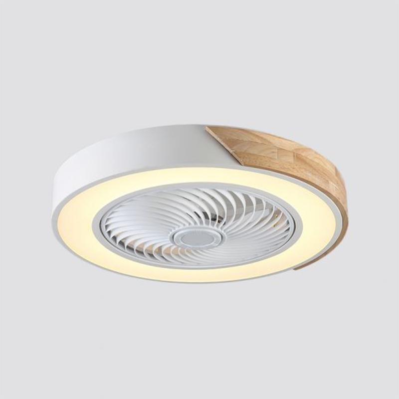 21'' W LED Round Square Flush Mounting Hanging Fan Light - dazuma