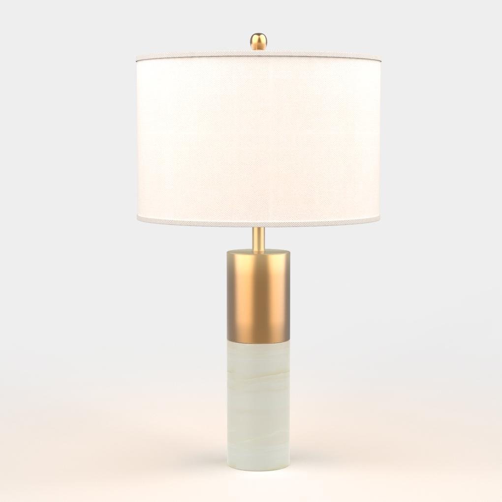 Marble and Metal Table Lamp Bedside Bedroom Living Room - dazuma