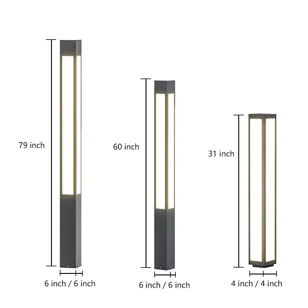 Outdoor Bollard Light Waterproof Garden Solar LED Landscape Lighting for Villa Courtyard