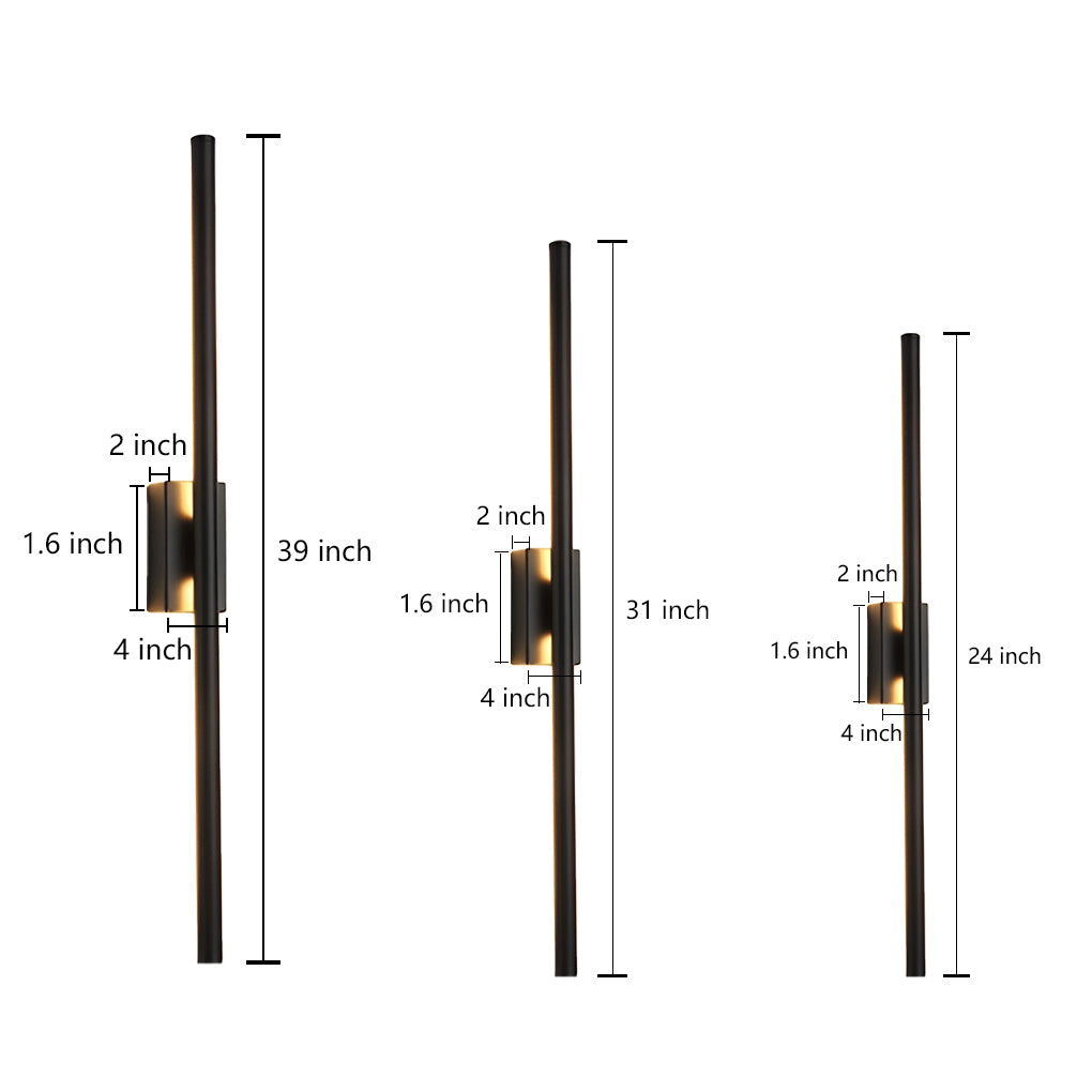 Electroplated Metal Linear LED Modern Wall Sconce Lighting Wall Lamp