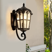 Waterproof Vintage Lantern Shaped Black Retro Outdoor Plug in Wall Lamp | Dazuma