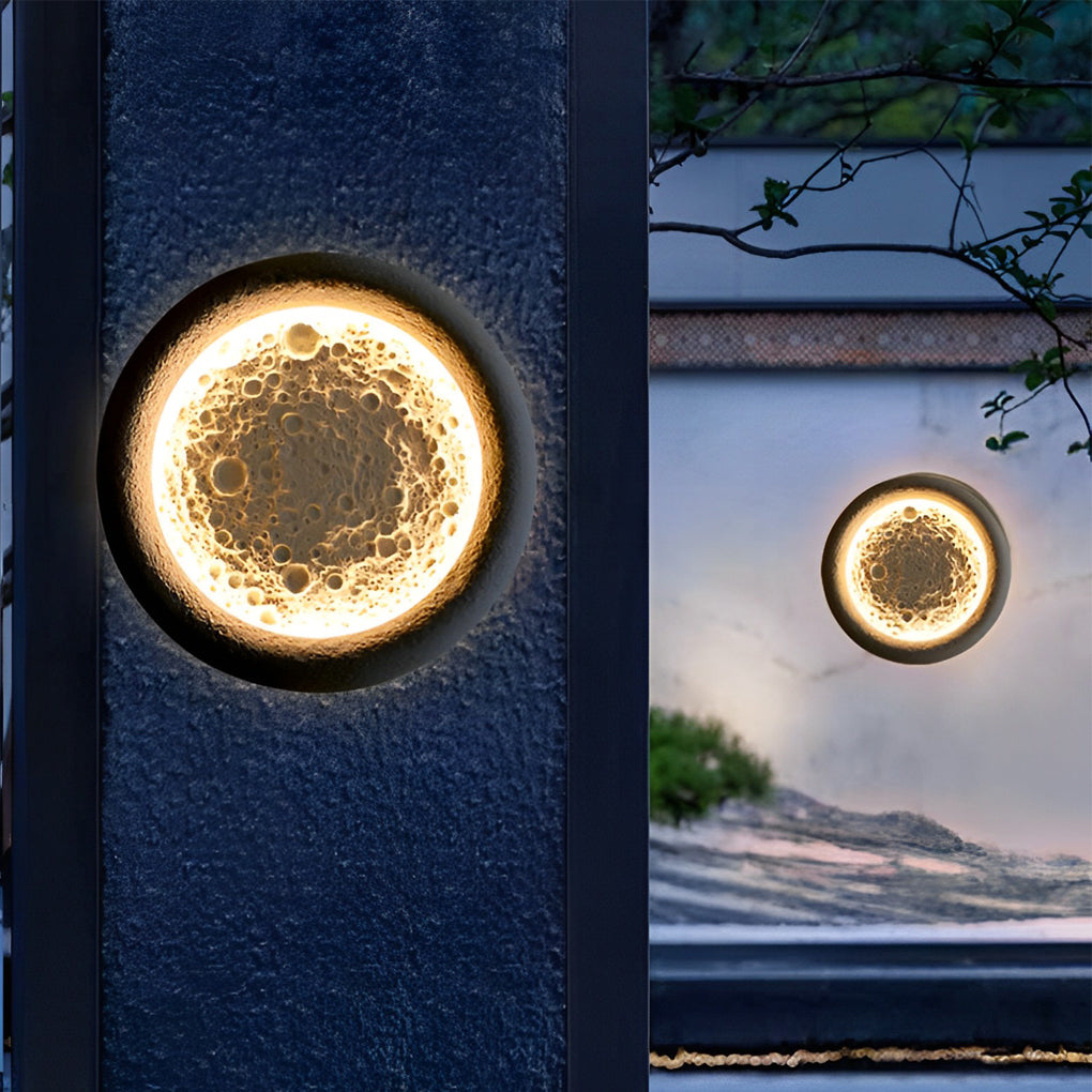 Moon Craters Design LED Waterproof Modern Outdoor Wall Lamp Exterior Lights | Dazuma