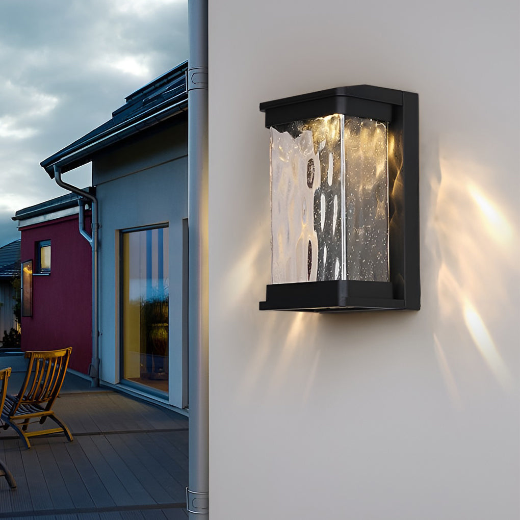 Waterproof Creative Glass LED Black Modern Outdoor Wall Sconce Lighting | Dazuma
