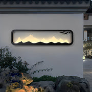Rectangular Mountain Scenery LED Waterproof Black Outdoor Wall Lamp | Dazuma
