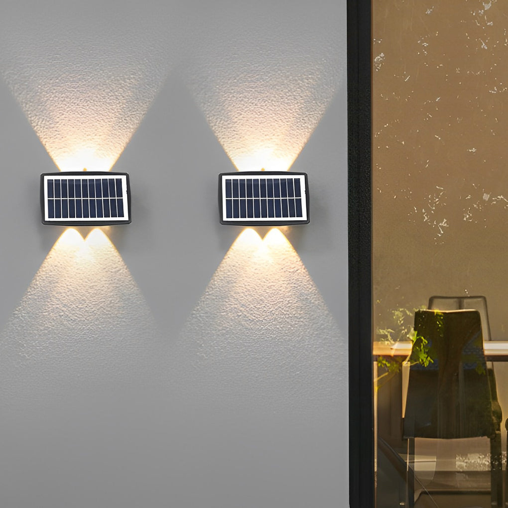 Rectangular Up and Down Lights LED Waterproof Black Modern Wall Lamp ...