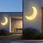 Creative Resin Moon Waterproof LED Modern Outdoor Wall Sconce Lighting | Dazuma