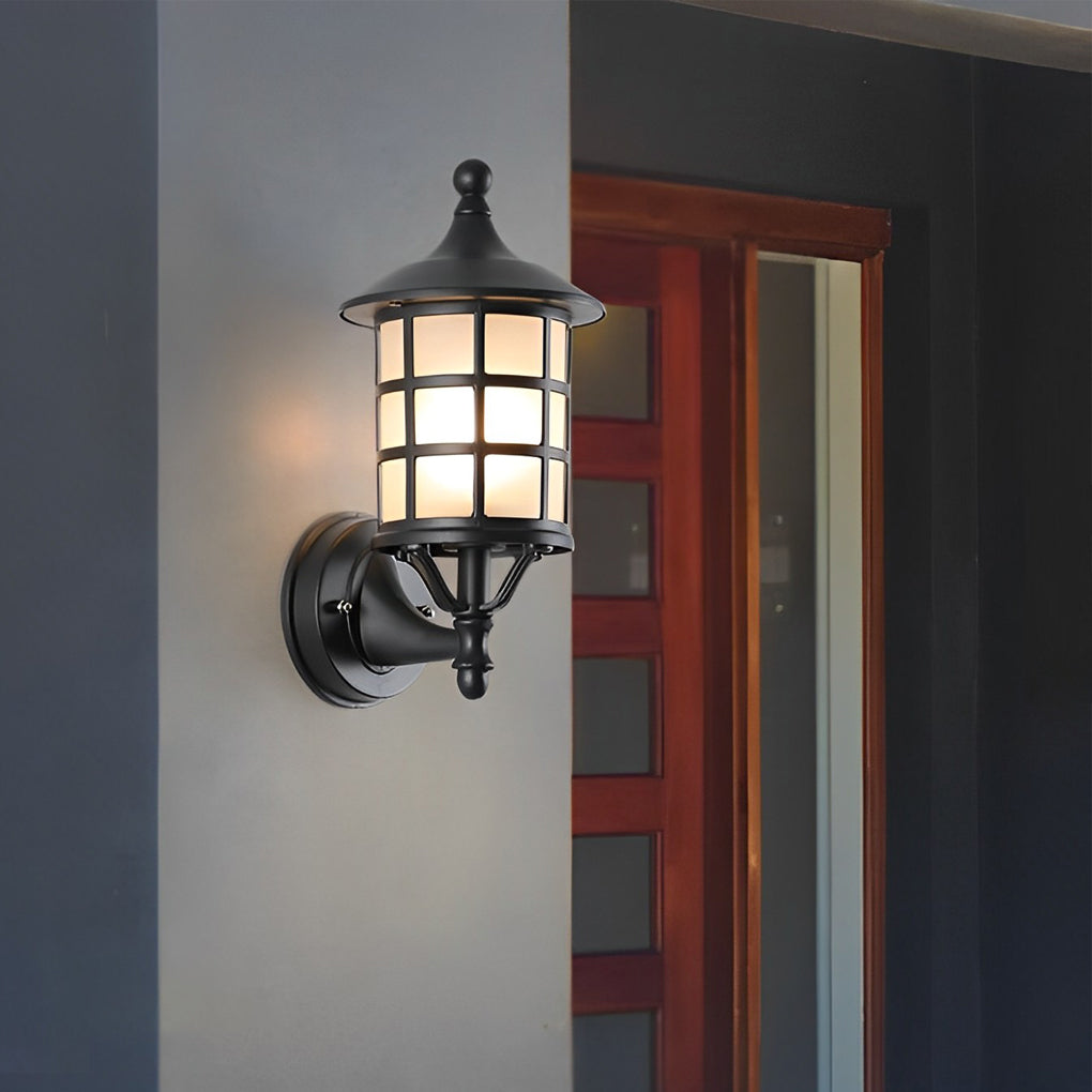 Retro Round Three Step Dimming Black European-style Solar Wall Sconces | Dazuma