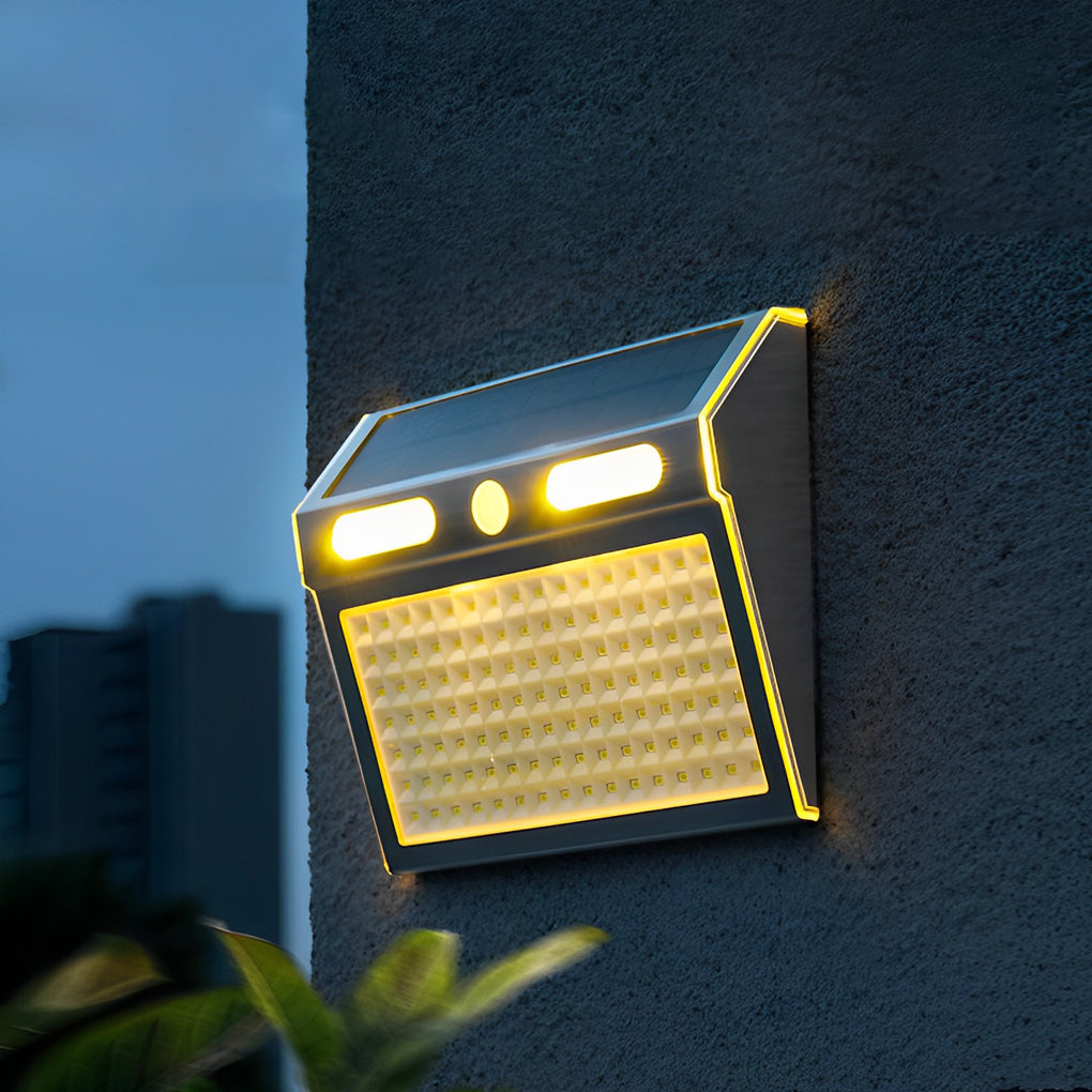 Rectangular Waterproof LED Motion Sensor Solar Wall Lights Outdoor Wall ...