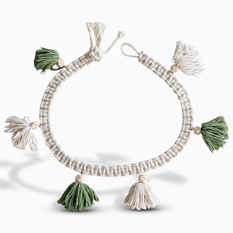 Green White Pots Decor Piece