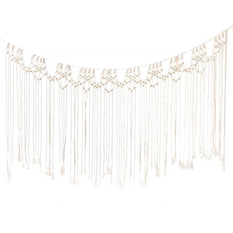 White Brown Hanging Wall Art Decor with Tassels