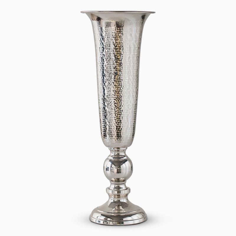 Modern Silver Plated Alloy Candle Holders Shaped Flower Vases