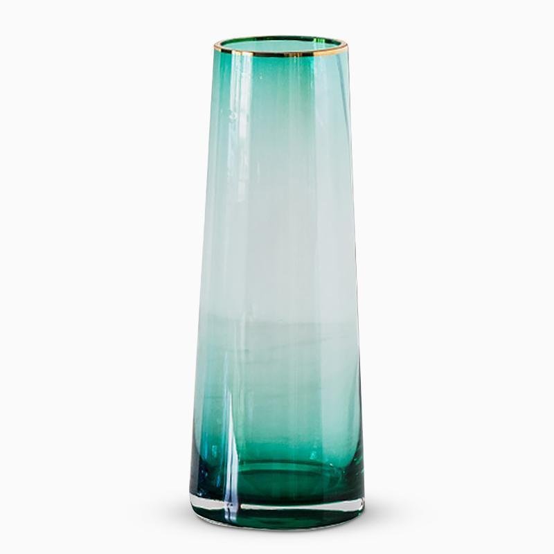 Cylinder Glass Hydroponic Cone Vases Blue Black Vases