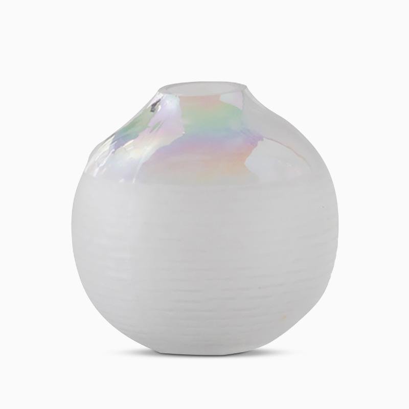 White Glass Pot Type Flower Vases