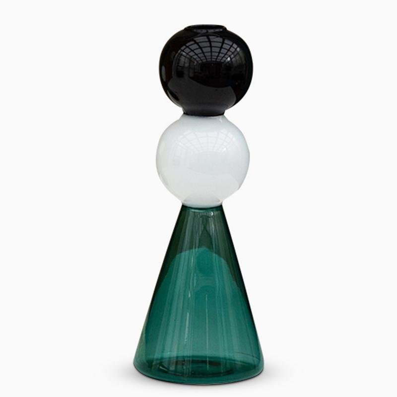 Green Glass Cone Vases Bud Flower Vases