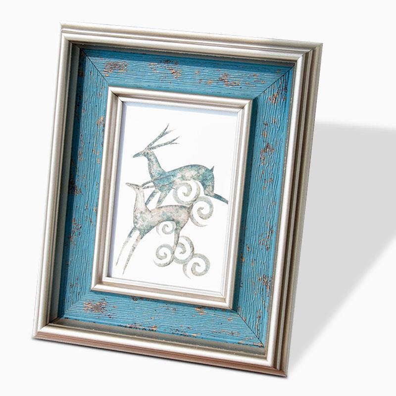 4'' x 6'' Rectangular Resin Blue Silver Gold Picture Frames