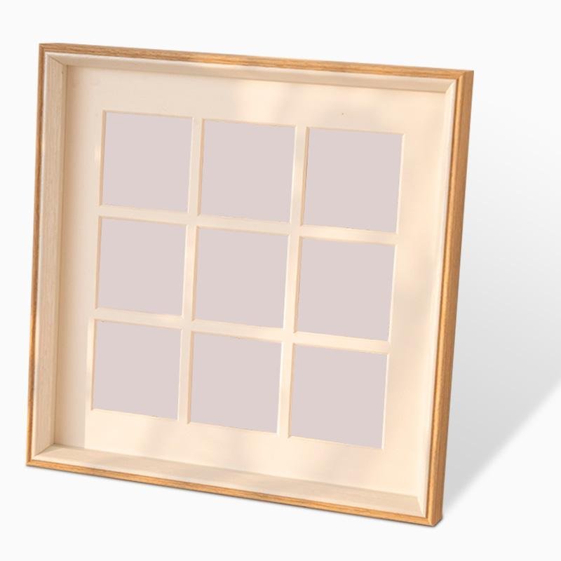 12'' Square Beige Pink Gray Picture Frames Wood
