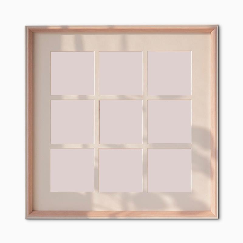 12'' Square Beige Pink Gray Picture Frames Wood