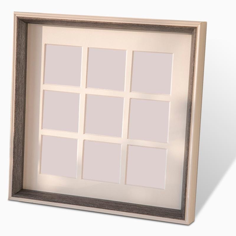 12'' Square Beige Pink Gray Picture Frames Wood