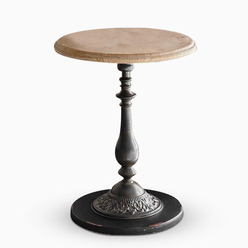 Round China Fir Coffee Tables with Iron Table Legs