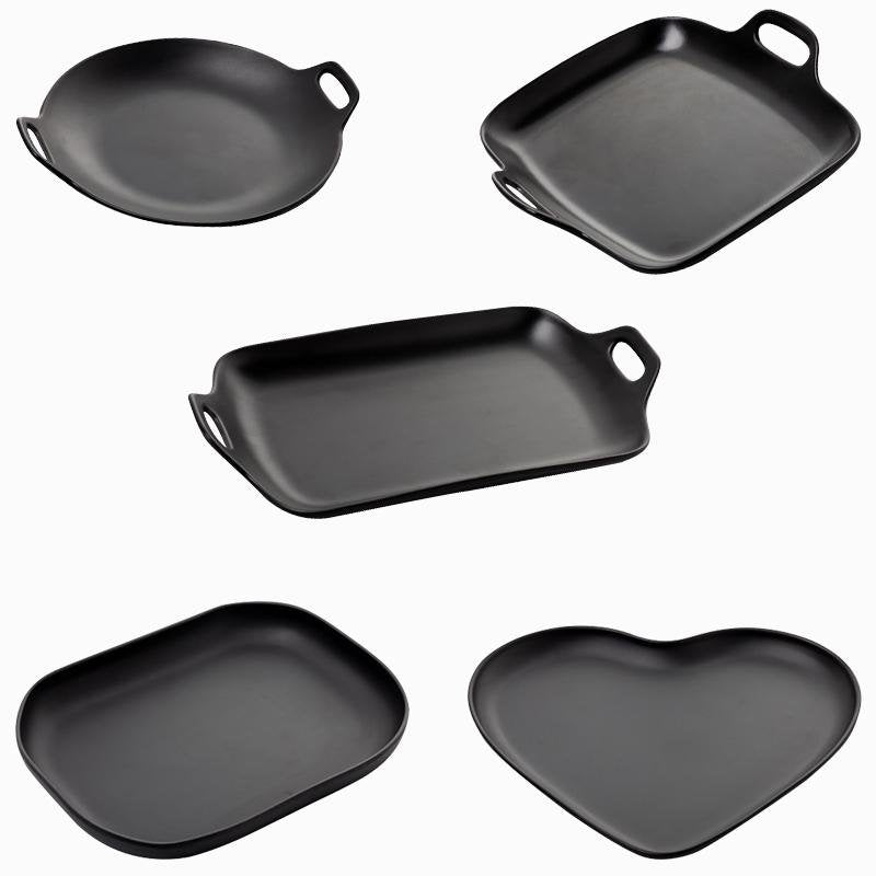 5 - Piece Farmhouse Melamine Dinnerware Trays Set with Handles