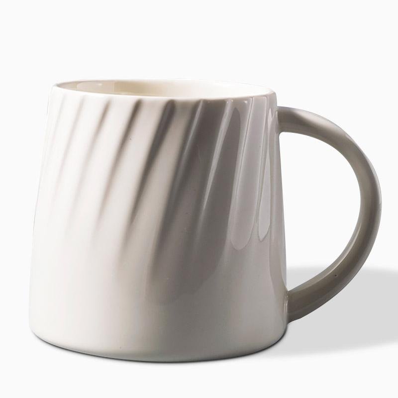 White Black Yellow Stoneware Mug Coffee Cup Teacup